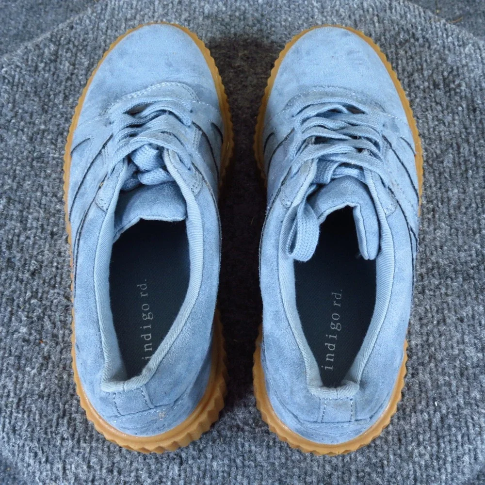 Indigo Rd. Cyndy Women Platform Sneaker‎ Size 6 Casual Blue Textile Creeper